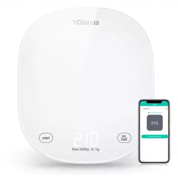Yolanda CK10A Smart Küchenwaage mit Bluetooth, 3000g Kapazität, 0,1g Genauigkeit, USB-C wiederaufladbar