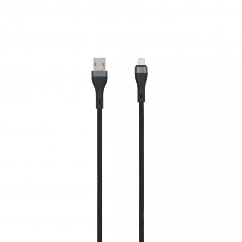 SEEK TOTI USB-A auf Lightning 2m geflochtenes Kabel 2A (Non-MFI) Schwarz