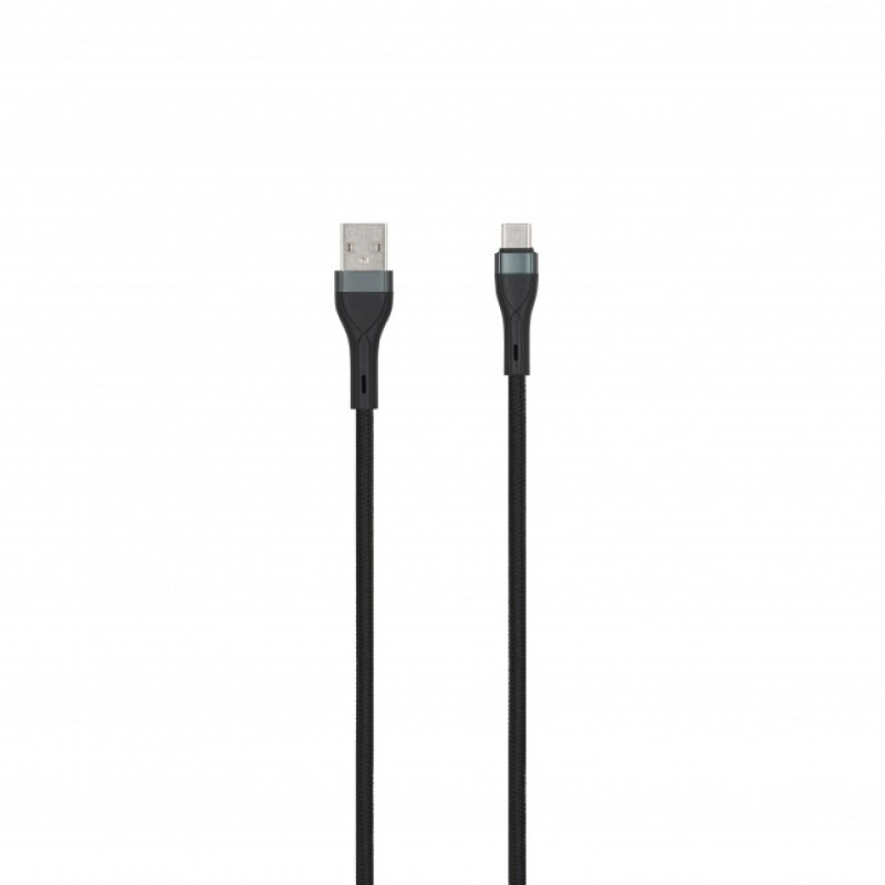 SEEK TOTI USB-A auf USB-C geflochtenes Kabel 2m 3A Schwarz