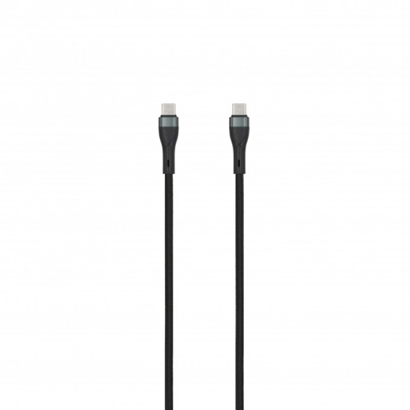 SEEK TOTI USB-C auf USB-C 2m geflochtenes Kabel 3A Schwarz