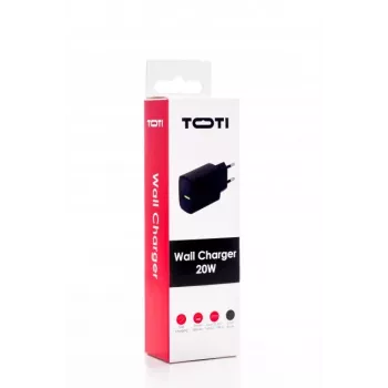 SEEK TOTI 20W Type-C + USB A Wand-Schnellladegerät, Schwarz