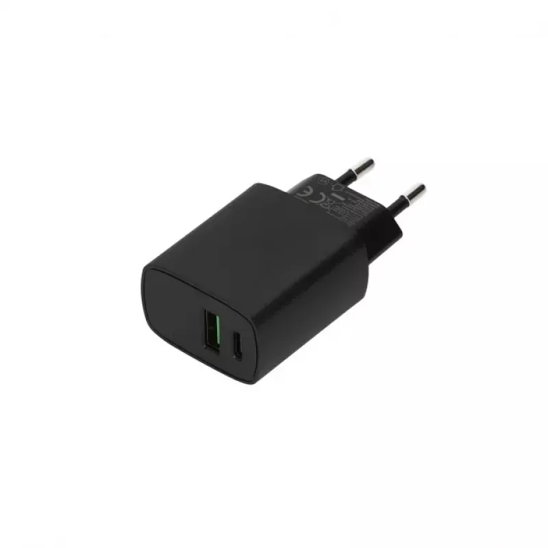 SEEK TOTI 20W Type-C + USB A Wand-Schnellladegerät, Schwarz