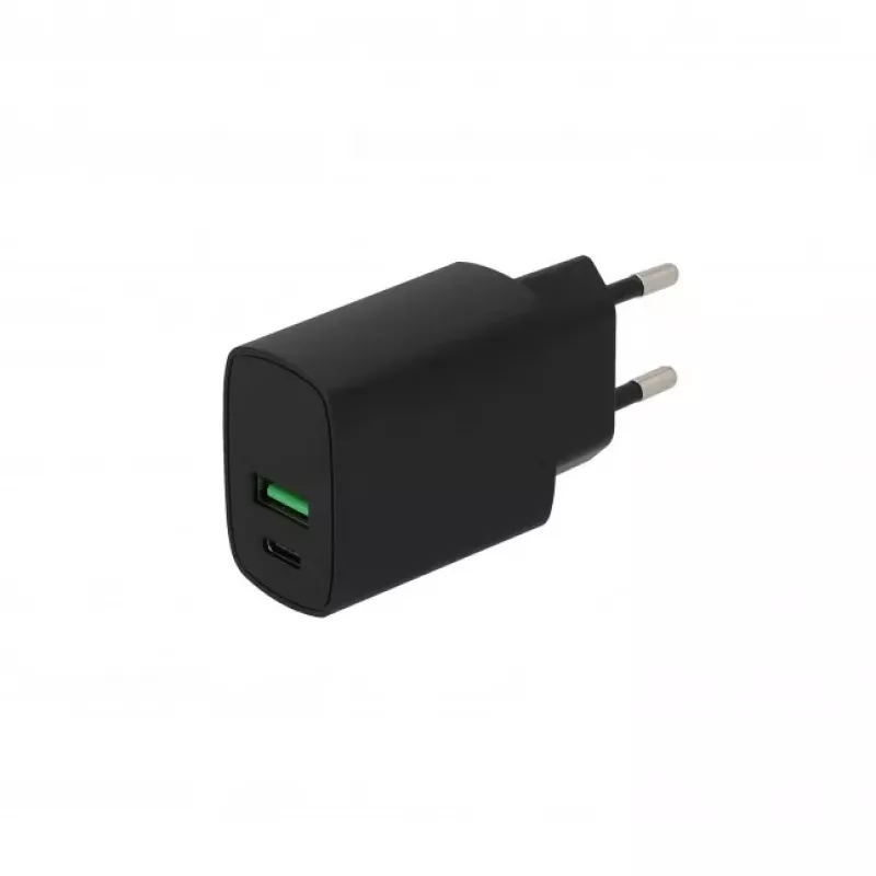 SEEK TOTI 20W Type-C + USB A Wand-Schnellladegerät, Schwarz