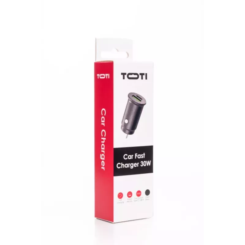 SEEK TOTI 30W Type-C + USB A Auto-Schnellladegerät, Schwarz
