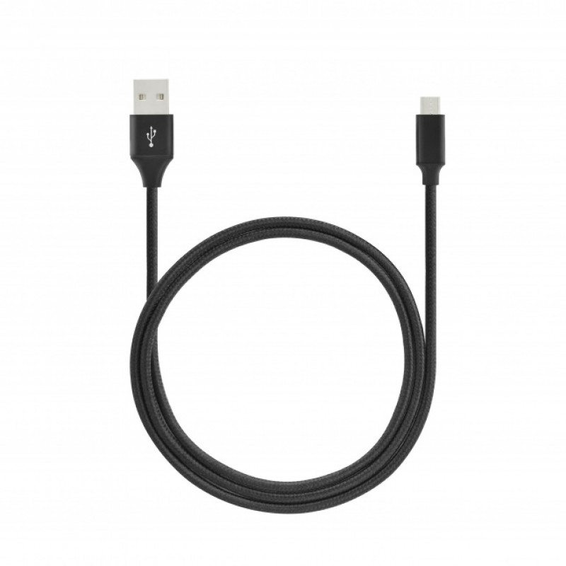SEEK TOTI USB A auf Micro USB, 2m geflochtenes Kabel, 2A, Schwarz