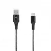 SEEK TOTI USB-A auf USB-C 2m geflochtenes Kabel 2A, Schwarz/Space Grey