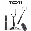 SEEK TOTI Selfie Stick mit verstecktem Design und stabilem Stativ Q12, Schwarz