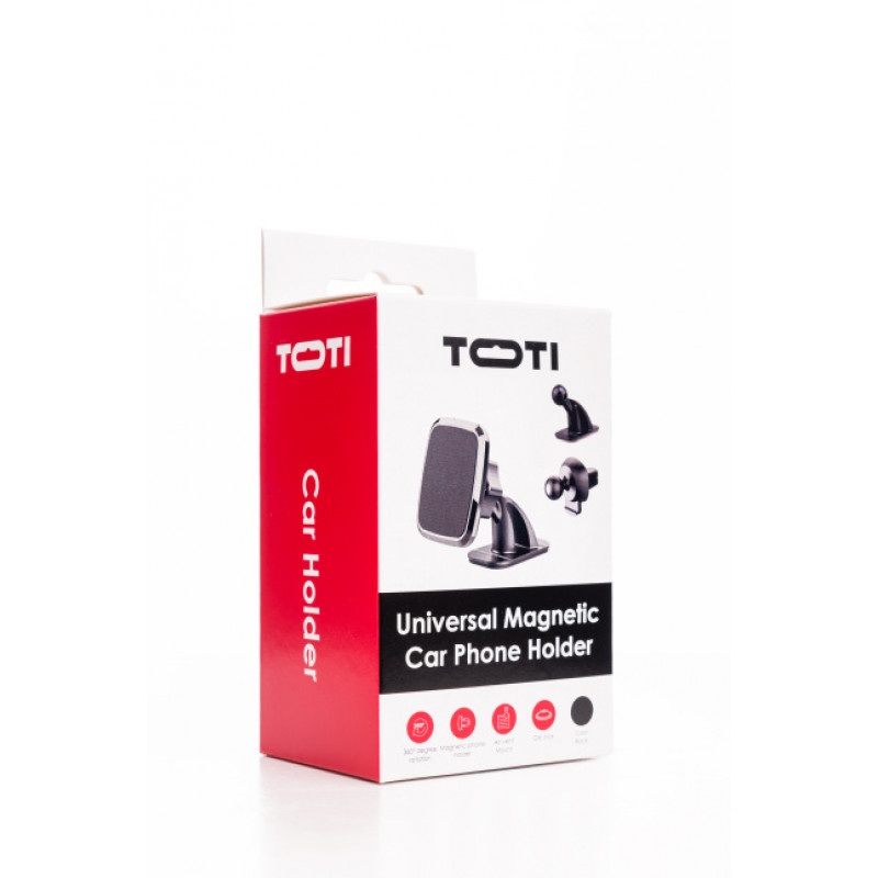 SEEK TOTI Magnetischer quadratischer Auto-Halter mit 3M-Klebemontage, Schwarz