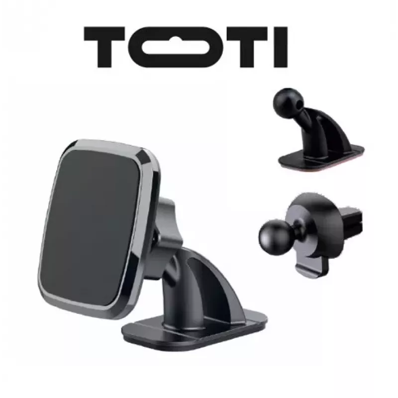 SEEK TOTI Magnetischer quadratischer Auto-Halter mit 3M-Klebemontage, Schwarz