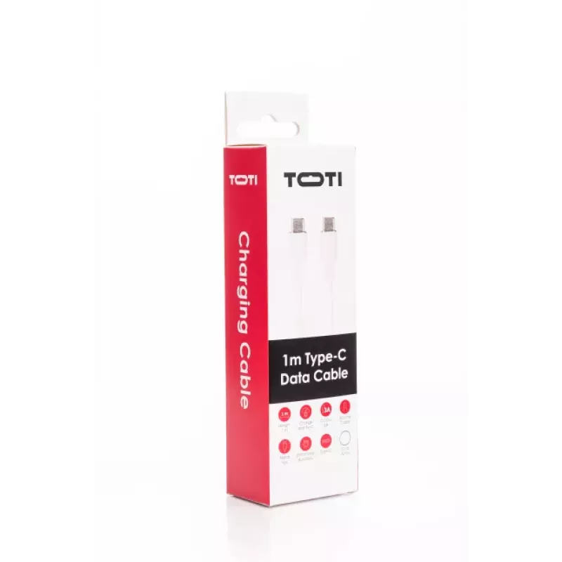 SEEK TOTI USB-C auf USB-C Silikonkabel 1m 3A Weiß