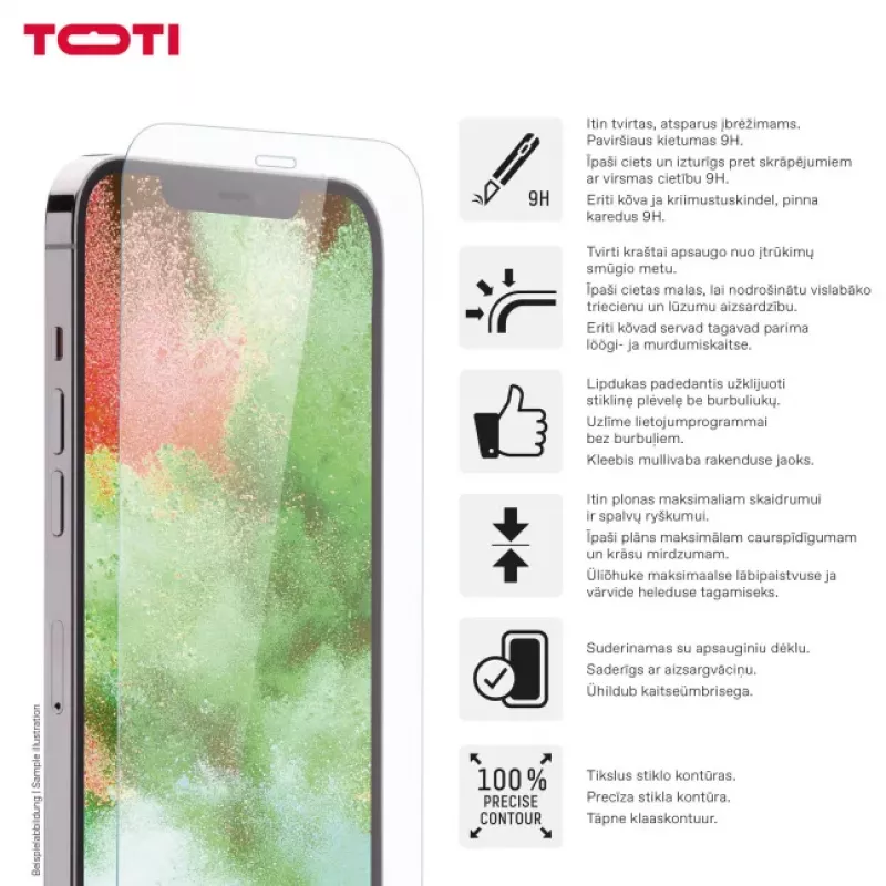 TOTI Tempered Glass 2D Screen Protector Full Cover für iPhone 16 Plus/15 Plus Transparent