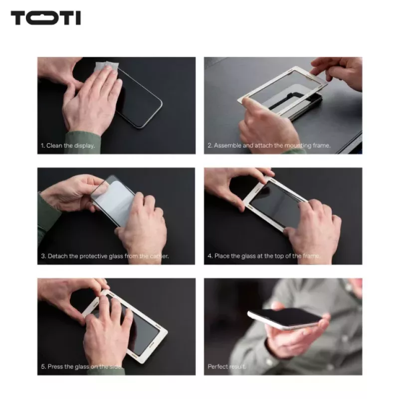 TOTI PREMIUM PREMIUM Tempered Screen Protector Glass 3D Full Cover für Apple iPhone 16 Pro