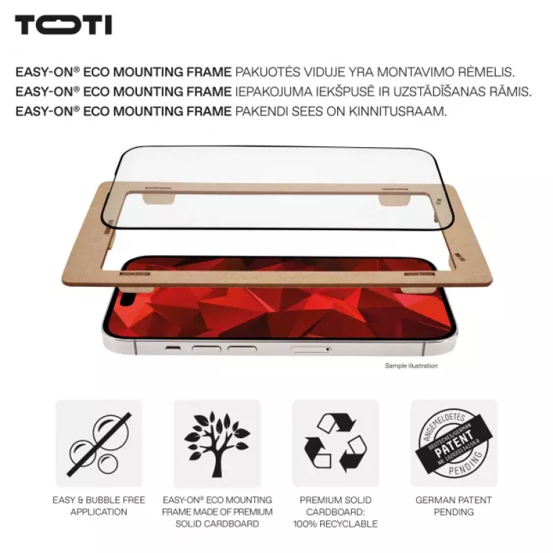 TOTI PREMIUM PREMIUM Tempered Screen Protector Glass 3D Full Cover für Apple iPhone 16 Pro