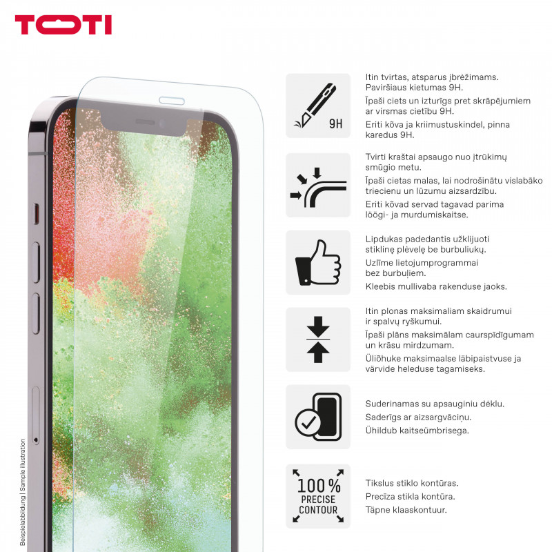 TOTI Tempered Glass 2D Screen Protector Full Cover für iPhone 17 Pro Max Transparent