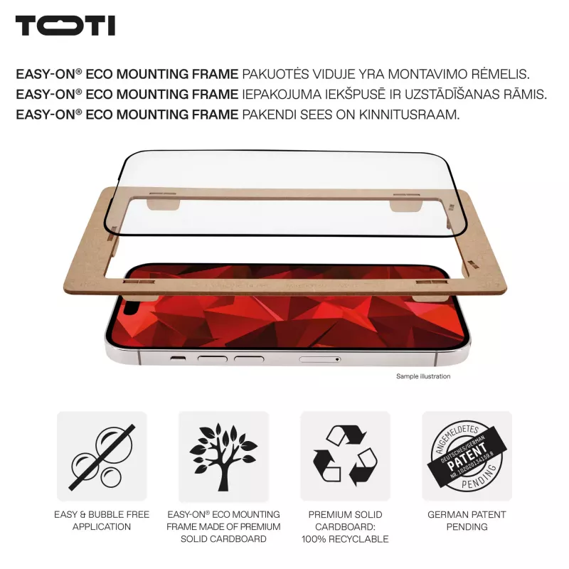 TOTI PREMIUM Premium Tempered Glass Screen Protector 3D Full Cover für Apple iPhone 17 Pro Max