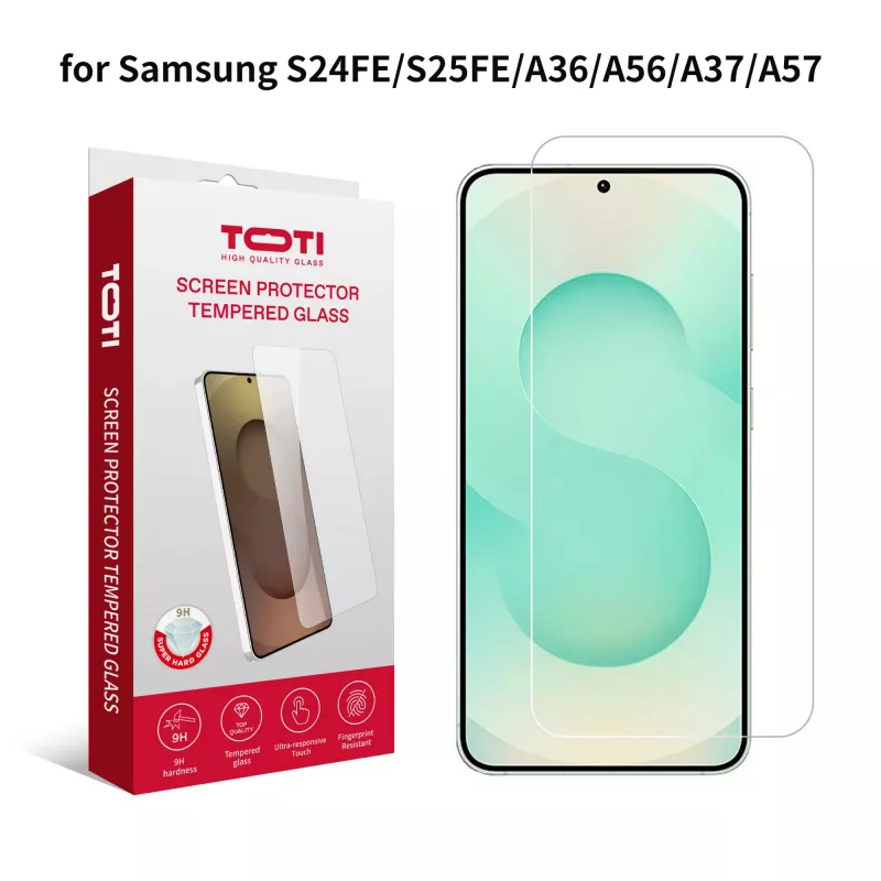 TOTI Tempered Glass 2D Screen Protector für Samsung Galaxy S24 FE/S25 FE/A36/A56/A37/A57/A27