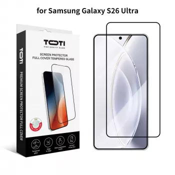 TOTI PREMIUM Tempered Glass 2.5D Screen Protector Full Cover für Samsung Galaxy S26 Ultra