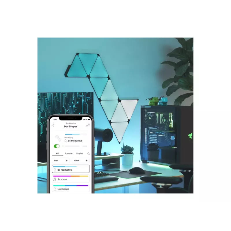 Nanoleaf Shapes Black Triangles Starter Kit (9 Panels) 42W WiFi