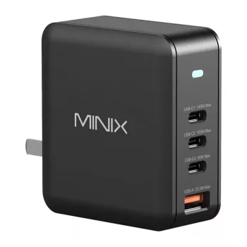 MINIX NEO-P165 GaN-Netzladegerät mit 3x USB-C und 1x USB-A Anschlüssen 165W