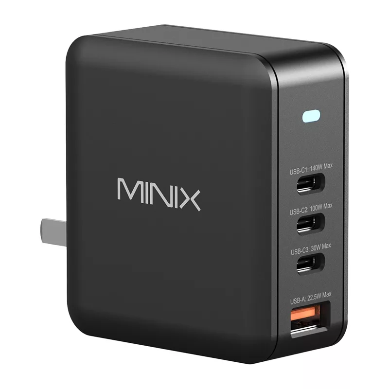 MINIX NEO-P165 GaN-Netzladegerät mit 3x USB-C und 1x USB-A Anschlüssen 165W