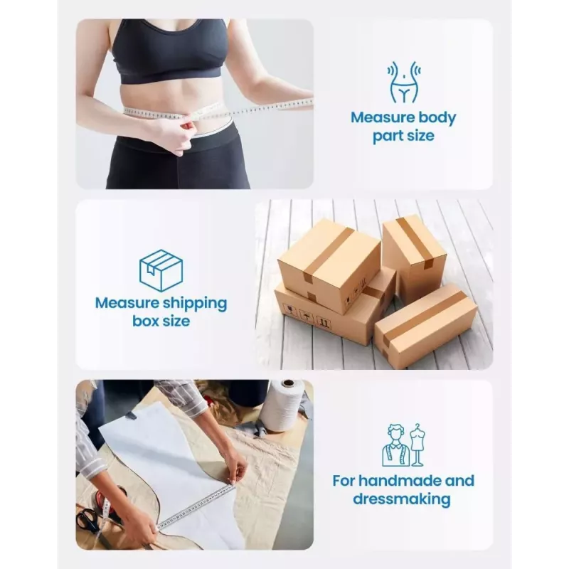 RENPHO Smart Tape Measure - Bluetooth Körpermaßband für BMI, Taille, Hüfte, Arm, Bein, Brust - Automatisch einziehbar, LCD-Display, kompatibel mit Renpho Health App, Apple Health, Google Fit, Samsung Health - Schwarz