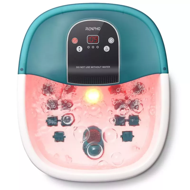 RENPHO Fußbad-Massagegerät X002 mit Wärme, Blasen, Vibration & Rotlichttherapie