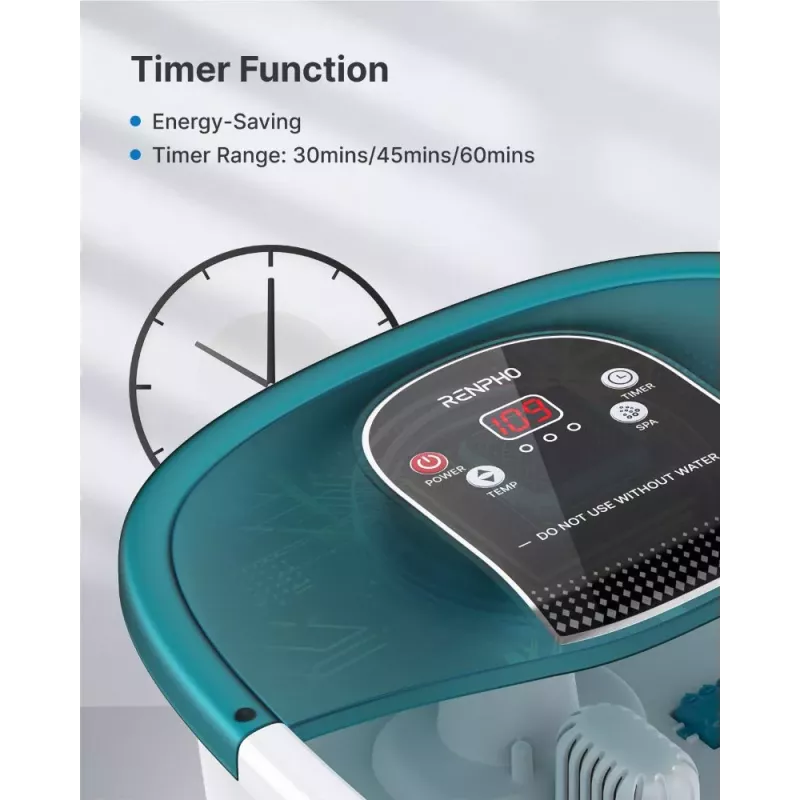 RENPHO Fußbad-Massagegerät X002 mit Wärme, Blasen, Vibration & Rotlichttherapie