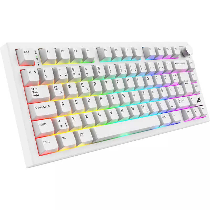 Sharkoon SGK55W SKILLER Wireless Gaming Keyboard, 75% Layout, PBT Keycaps, Weiß