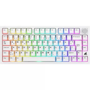 Sharkoon SGK55W SKILLER Wireless Gaming Keyboard, 75% Layout, PBT Keycaps, Weiß