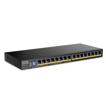 ZyXEL GS1100-16EPS 16-Port Gigabit Unmanaged PoE+ Switch mit 135W Budget