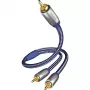 in-akustik Premium Y Subwoofer Cable - 2x RCA Male auf 1x RCA Male, 3,0 m, Schwarz
