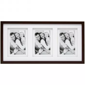DEKNUDT S65KQ3 3x10x15 Wood Gallery Brown Passepartout Multi Picture Frame