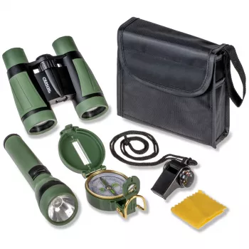 Carson AdventurePak HU-401 5x30 Fernglas mit Kompass, Taschenlampe und Trillerpfeife