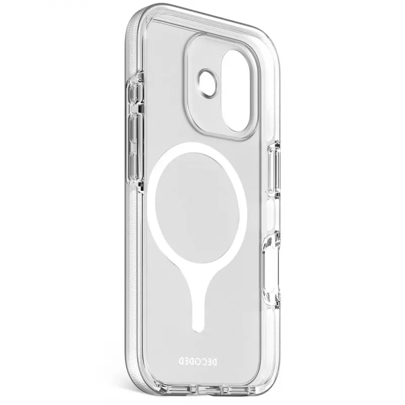 Decoded DropTec Transparente Rückseitenabdeckung für iPhone 17 mit MagSafe (Frosted White)