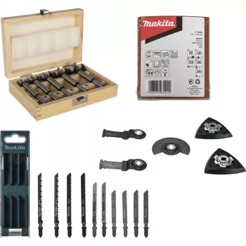 Makita P-84844 Holzbearbeitungs-Zubehörset (10-teilig) für Multifunktionswerkzeuge