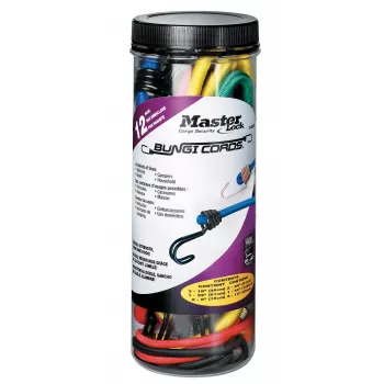 Master Lock Bungee Cord 3107EURDAT - 60 cm, Schwarz, Gummi-Spannseil