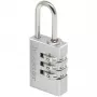 Master Lock 7620EURDCC Kombinationsschloss, Aluminiumgehäuse, gehärteter Stahlbügel, 4-stellig resettable, 50 mm Gehäusebreite, 8 mm Bügeldurchmesser, Silber/Grau