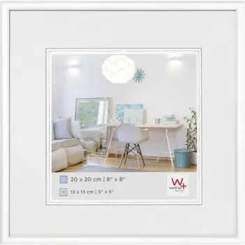 Walther KV220W New Lifestyle Bilderrahmen 13x13 cm Weiß Kunststoff Glas Quadrat Einzelfotorahmen