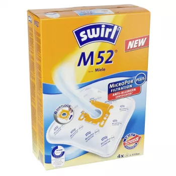 Swirl M 52 MicroPor Plus Staubsaugerbeutel (4er-Pack) mit Filtern