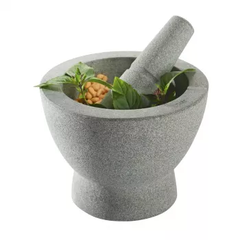 GEFU CRUNCHY Granit Mörser und Stößel Set - 2-teilig