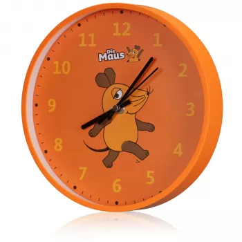 DieMaus Wanduhr für Kinder - Leise Quarzuhr, Analog, 25 cm, Mehrfarbig, Lernuhr-Design