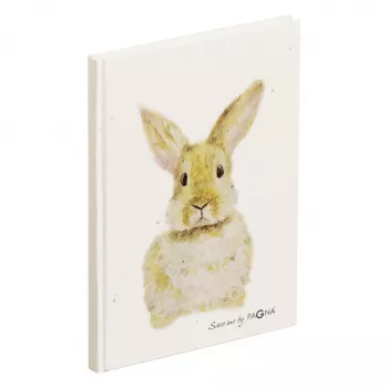 PAGNA Hase Notizbuch A5 Gepunktet Beige Hardcover 128 Seiten