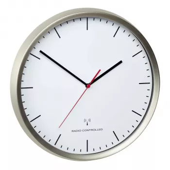 TFA 60.3521.02 Wanduhr rund silber weiß Edelstahl Glas Erwachsene & Kinder