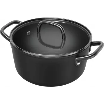 ZWILLING Milano Suppentopf mit Glasdeckel 24 cm, Schwarz