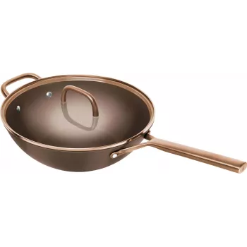 ZWILLING Milano Wok mit Glasdeckel 30 cm, Braun