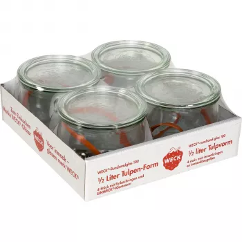 WECK Rundrandglas Tulpe 0,5L Set mit 4