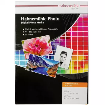 Hahnemühle Photo Matt Fibre 200 - Smooth Matt - 300 µm - Warm Tone - A4 (210 x 297 mm) - 25 Blatt
