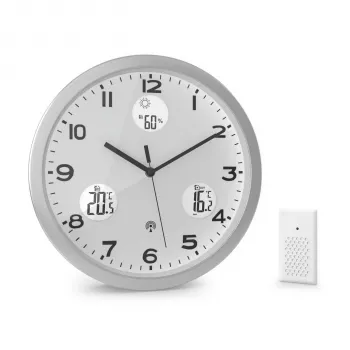 MEBUS 13150 Funk-Wanduhr 30 cm Aluminium