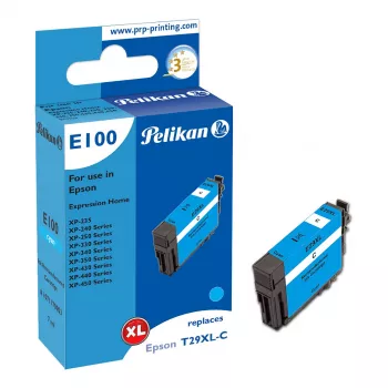 Pelikan E100 Kompatible Tintenpatrone Cyan High Yield für Epson XP-235/240/250/330/340/350/430/440/450