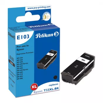 Pelikan E103 Kompatible Tintenpatrone Schwarz High Yield für Epson XP-530 XP-540 XP-630 XP-635 XP-640 XP-645 XP-710 XP-830 XP-900